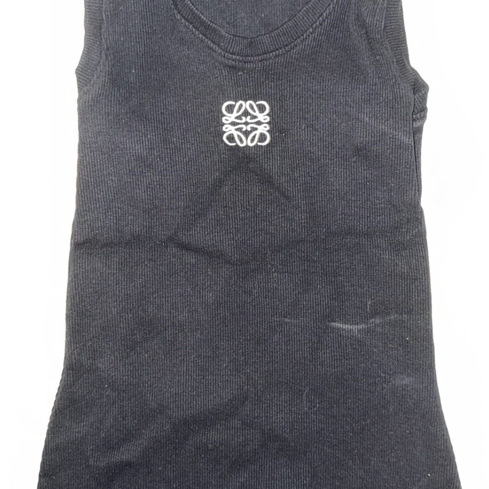 Black Tank Top with White Logo